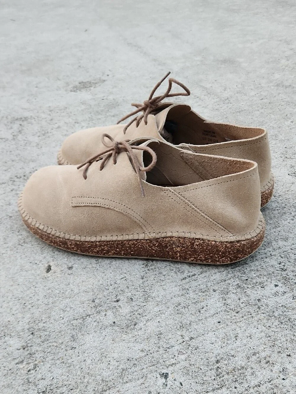 Birkenstock Men's Suede Derby Shoes in Beige,Size 41